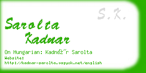 sarolta kadnar business card